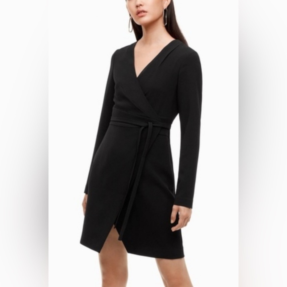 Babaton Aritzia Juro Wrap Dress in Black - Size XS